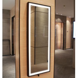 Wooden Frame Full Length Illuminated Mirror Custom Adjustable Lighting