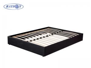 China Custom Black Plywood Slatted Bed Base Knock Down Bed Frame on sale