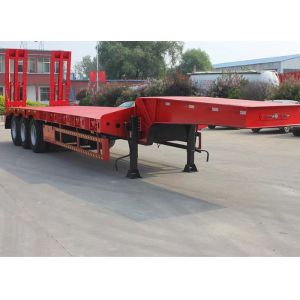 80T 100T Low Bed Semi Trailer With 15t Grade And Jost E100 Landing Gear