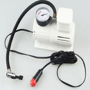 China White Mini Air Pump With 45cm Hose , Hand Held Heavy Duty Car Air Compressor on sale