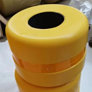 PU Foam Plastic Roller Barrels Design Yellow Color Roadside Roller Crash Barrier