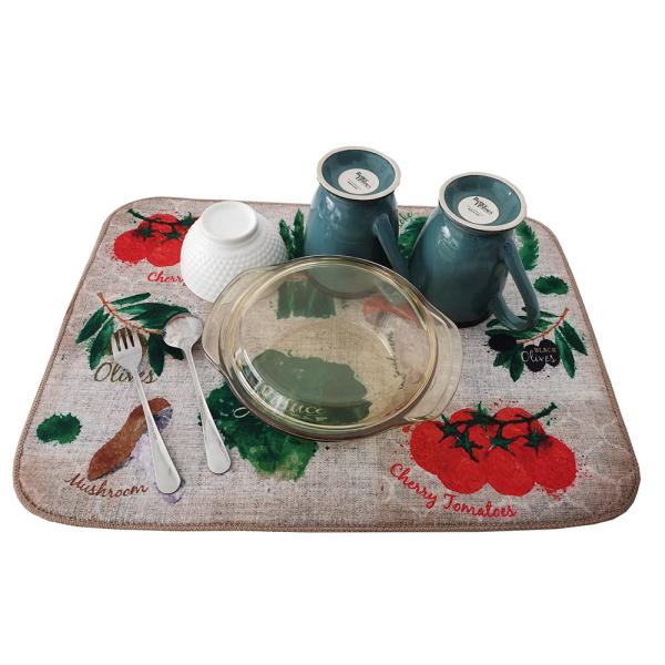 Quality 38x50cm Tableware Dish Drainer Mat  220gsm Microfiber Cloth wholesale