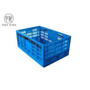 Foldable Collapsible Plastic Crate For Food Industry , Fruit And Vegetable