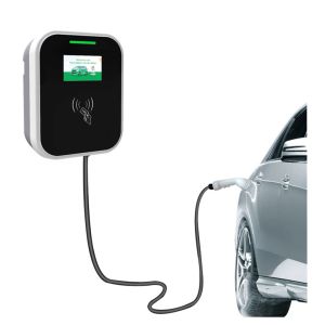 22KW Smart Wall Mount EV Charger with 2.8 Color Display and 5M Type 2 Cable