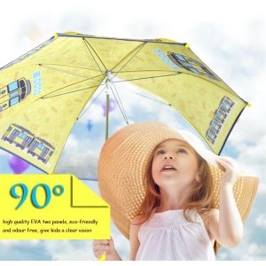 China EVA Two Panels Compact Umbrella Eco-friendly And Odour Free , Give Kids A Clear Vision , Reflective Strips on sale
