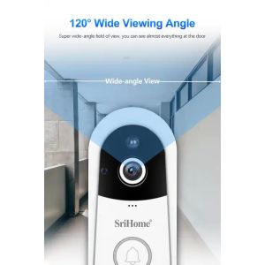 4MP Wireless Smart Ringtone Reminder PIR Remote Monitoring Doorbell Battery