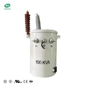 100KVA Pole Mounted Overhead Distribution Transformer Single Phase Oil Immersed