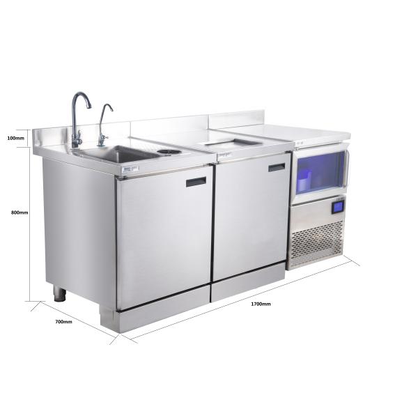 Solid Stainless Steel Countertops , Stainless Steel Bar Counter Custom Size