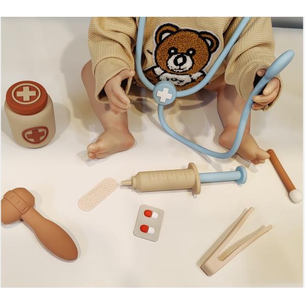 ODM Baby Silicone Toys Eco-Friendly MOQ 100 BPA Free Kids Silicone Doctor Kit