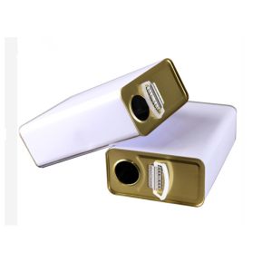 Customizable Empty 1L Rectangular Olive Oil Tin Can with Plastic Handle for