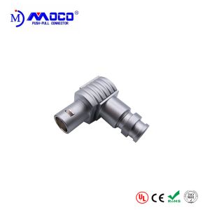 Lemoco Compatible Coaxial Cable F Connector , Right Angle Coax Connector FLA 00S