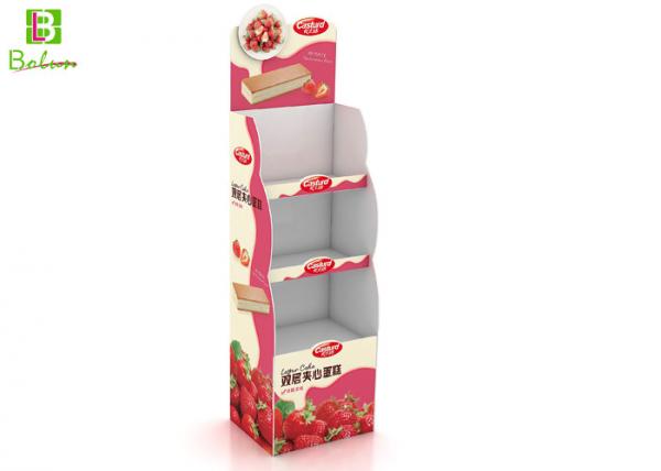 Quality 4 Tiers Corrugated Cardboard POP UP Display Shelves For Dessert Cake wholesale