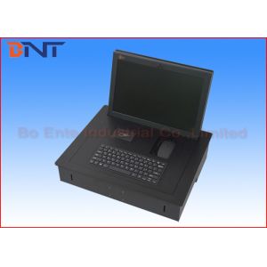 Manual Rotating Meeting Table Computer Monitor Lift Silver Color With 17" Screen