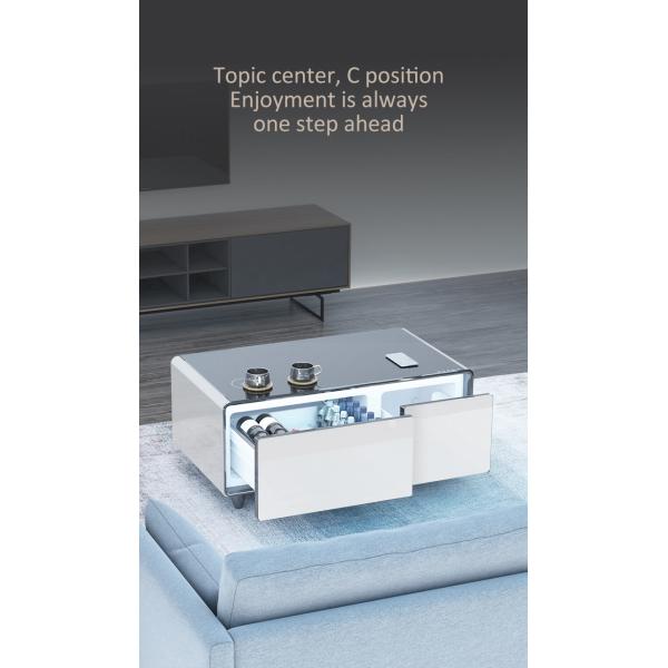 2024 Smart Coffee Table Mini Wireless Charging Dual Door Refrigerator for Living Room Furniture