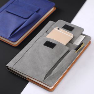 Printed Style Custom A5 Pu Leather Office Journal with Pen Holder and Phone