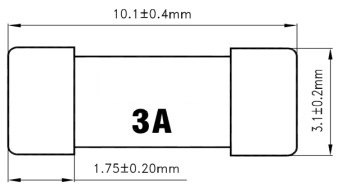 SEI Brick Surface Mount Package Time Lag Ceramic SMD Fuse T3A 250V 1032 10.1x3.1x1.75mm TUV UL
