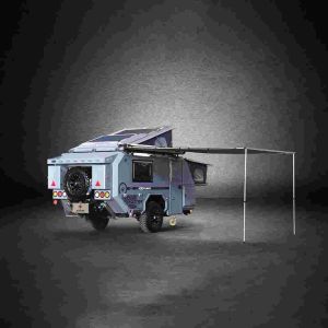 Pop Up Lightweight Hard Floor Camper NJSTAR Off Grid Travel Trailer Solar
