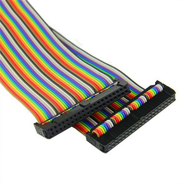 40 P color flat power ribbon cable with 2.54mm pitch idc flat electrical wire