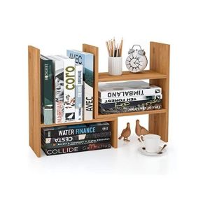 Adjustable Desktop Bamboo Display Shelf Rack Multipurpose