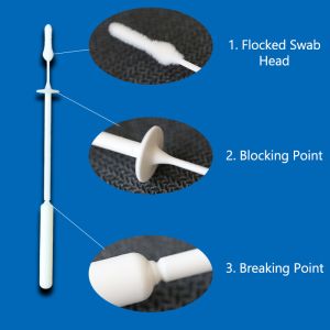 Sterile Nasopharyngeal Flocked Swab 120mm 120mm 91mm For Single Use