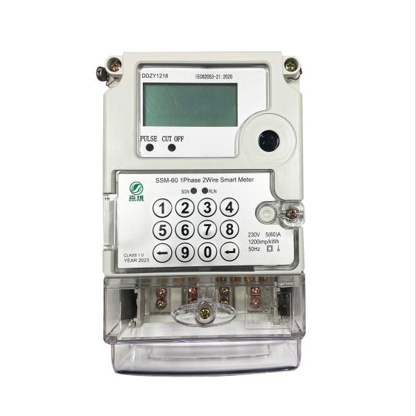 Quality White Electricity Electric Token Meter 50HZ Keypad Energy Meter Single Phase  Two Wire wholesale