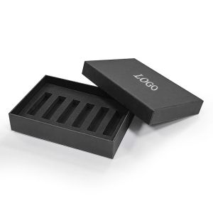Custom Matt Black Paper Gift Box With Foam Insert For Perfume Packages