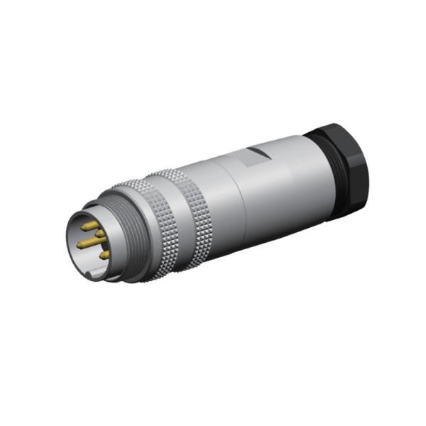 M16 4 Pin Aviation Plug Connector , Circular Male Screw PCB Connector