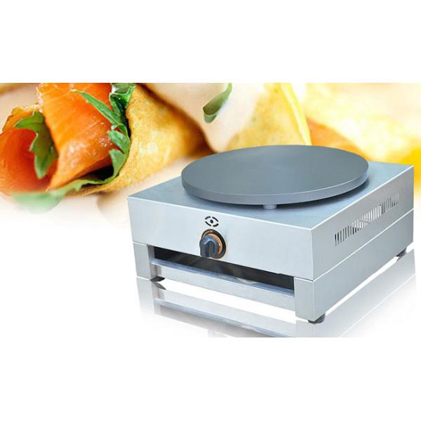 Non Stick Pancake Pan Griddle Snack Food Processing Equipment / Single Plate Gas Crepe Machine