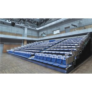 Manual Operation Foldable Telescopic Bleacher Seating Floor Mounted
