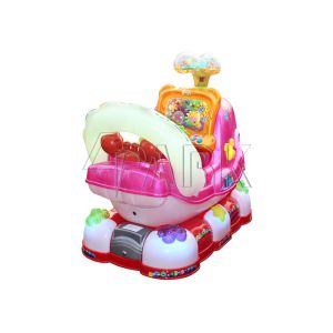 Cute Whale Pink Train Kiddie Ride Machines With Time Controller