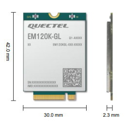 LTE-A EM120K-GL 4G IoT Wireless Modules Practical 30x42x2.3mm