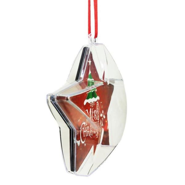 Quality Christmas Heart Circle Star Plastic Ornament Balls Sublimation MDF Hanging wholesale