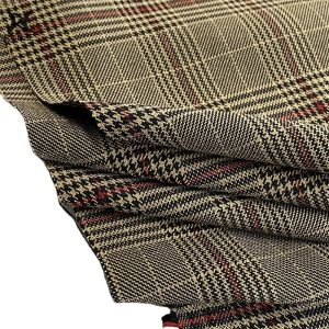Medium Weight Recycled Polyester Woven RPET Yarn Dyed Check Fabric for Blazers
