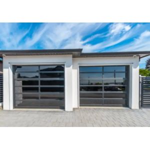 Powder Coating Water Tightness Class 3 Transparent Glass Sectional Garage Door Customized