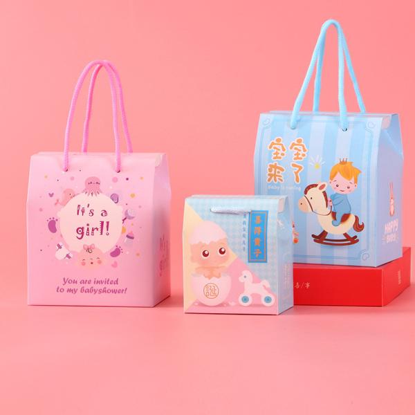 Quality CMYK 4 Color Custom Paper Gift Bags Full Moon for Candy Fruit wholesale