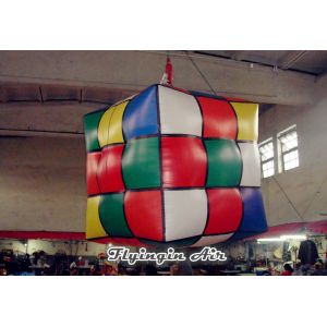 Cheap Customized Advertising Inflatable Rubik's Cube Model for Hanging Decoration for sale