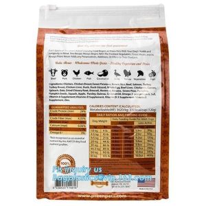 laminated multiple layer plastic aluminum foil bag side gusset pet food bag with