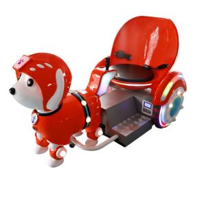 Three - Wheeled Kids Arcade Machine , Animal Shape Ride Puppy Rickshaw For