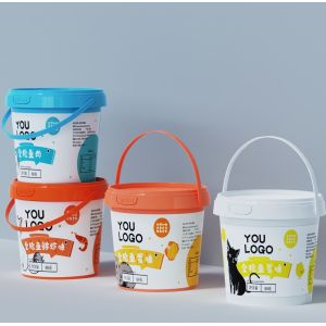 Food Grade IML 7 Gallon Plastic Bucket For Chocolate Butter Storage With Lids