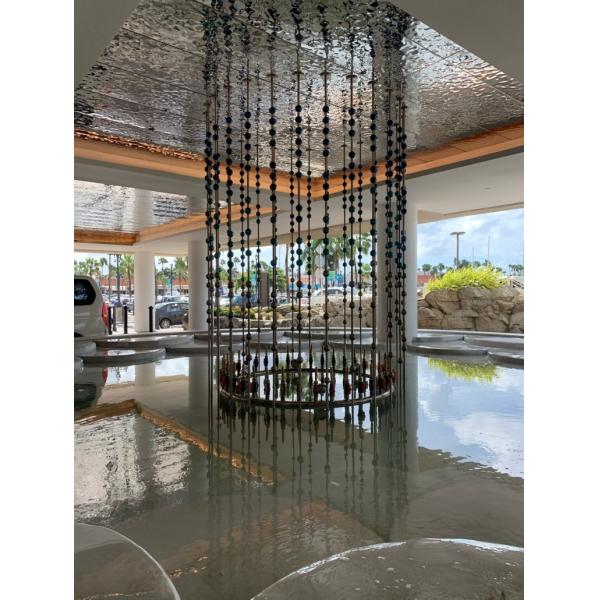 Quality 304 316 201 Mirror Polished Silver Gold Champagne Colored Beaten Stainless Steel Rippled Sheet For Canopy wholesale