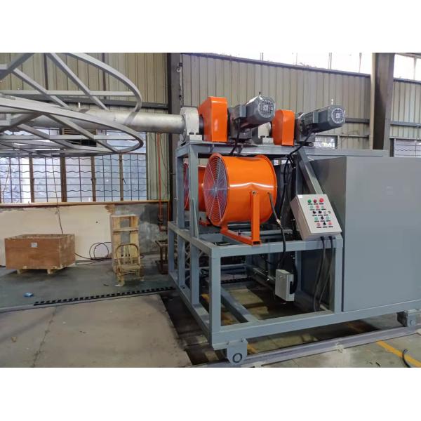 A gas-heated rotational molding machine with remote control operation. Automatic
