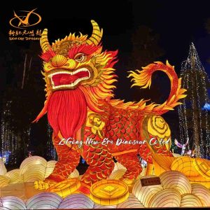 Customized Size Animal Art Lantern Steel Frame Dragon Art Lantern For Festivals