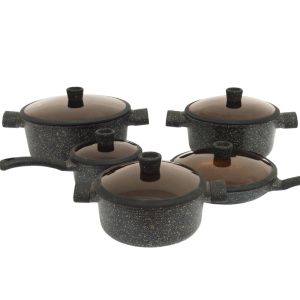 Scratch-Resistant 10-Pieces Aluminum Frying Pans Sets Ideal For Baking