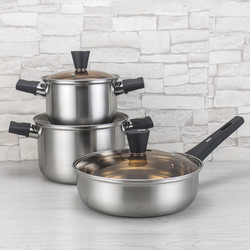 Hot Sale Pot Set New Bakelite Binaural Handle Cooking Soup Pot Set 304 Stainless