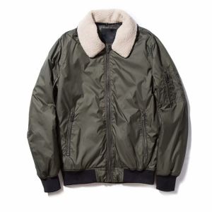 Nylon / Cotton Adults Ma1 Bomber Jacket With Removable Brog Collar Anti Shrink