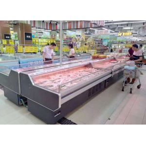 China Large Fresh Meat Display Cooler For Supermarket Food Showcase on sale