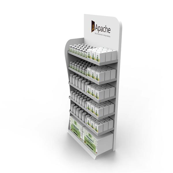 Drug Pharmacy Display Stand Wood Medicine Display Rack With Custom Logo