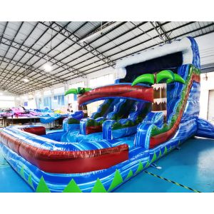 EN71 Advertisement Commercial Bounce House With Water Slide