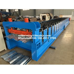Cheap PLC Controlled Floor Deck Roll Forming Machine 400mm H Beam Steel Frame 1220mm Wide for sale