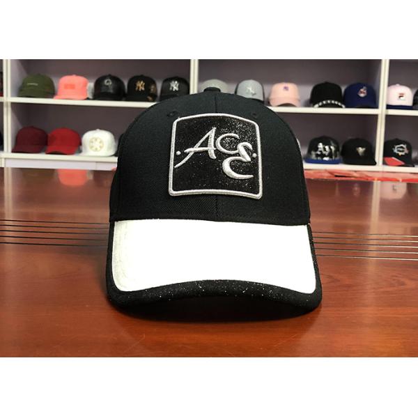 Customize ACE mix color black and white 6panel structured baseball caps hats